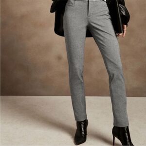 Banana Republic Houndstooth Plaid Grey/Black Ankle Pants Career Slim Fit 10